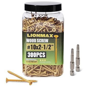 LIONMAX Deck Screws 2-1/2 Inch, Wood Screws #10 x 2-1/2",