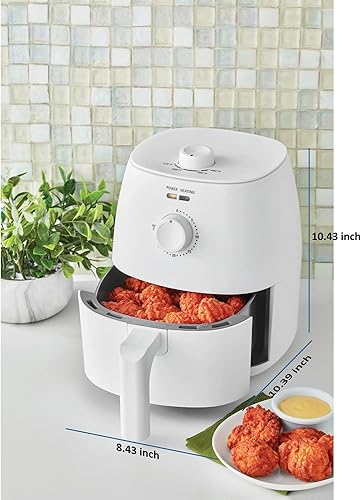 Miniatura 5 de Arctic White 2.2 Qt Compact Air Fryer - Nonstick Dishwasher Safe, Auto-Shutoff, 175F-400F  Small KitchenDorm Essential