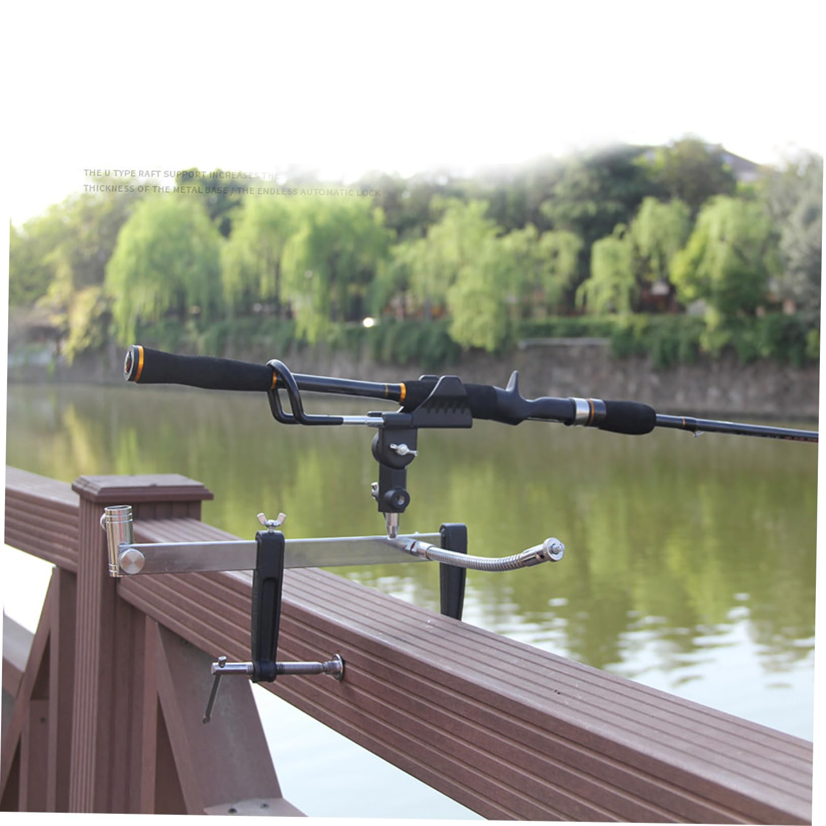 UKCOCO Support Multifonction à Pêche en Métal Portable Angle Réglable pour Canne à Pêche