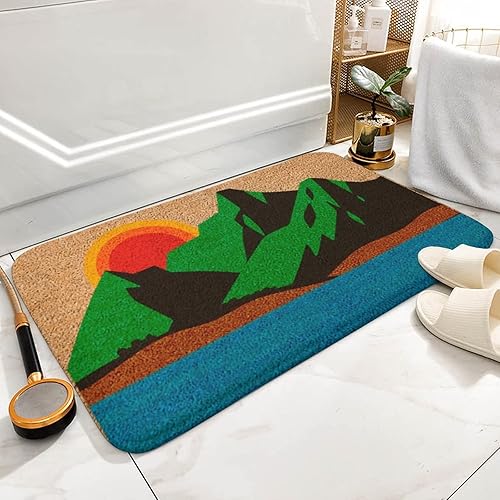 Miniatura 5 de Paisaje, paisaje de montaña, decoración de puerta delantera, decoración de primavera, tapete de pintura de paisaje, decoración de granja, decoración