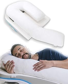 MedCline Shoulder Relief System, Bed Wedge Pillow for Shoulder Pain Relief with Therapeutic Body Pillow, Insert, and Covers, Inclined Sleep Position with Arm Pocket, Large for 5'10" and Above