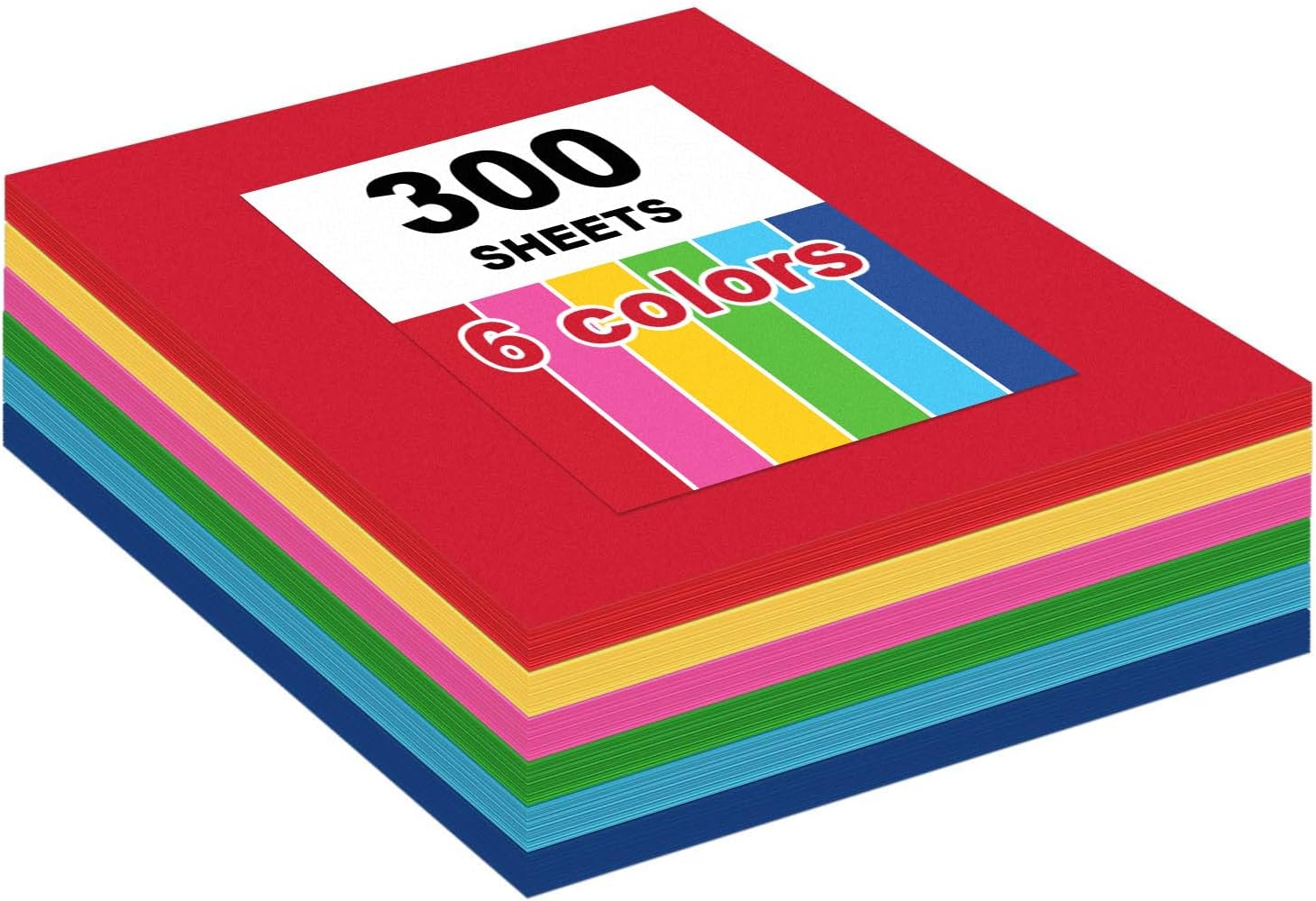 300 Sheets Construction Paper Assorted Colors for Art Supplies 12"x 17.3", 80gsm Colored Craft Paper Medium Weight for Arts Drawing Party Decoration