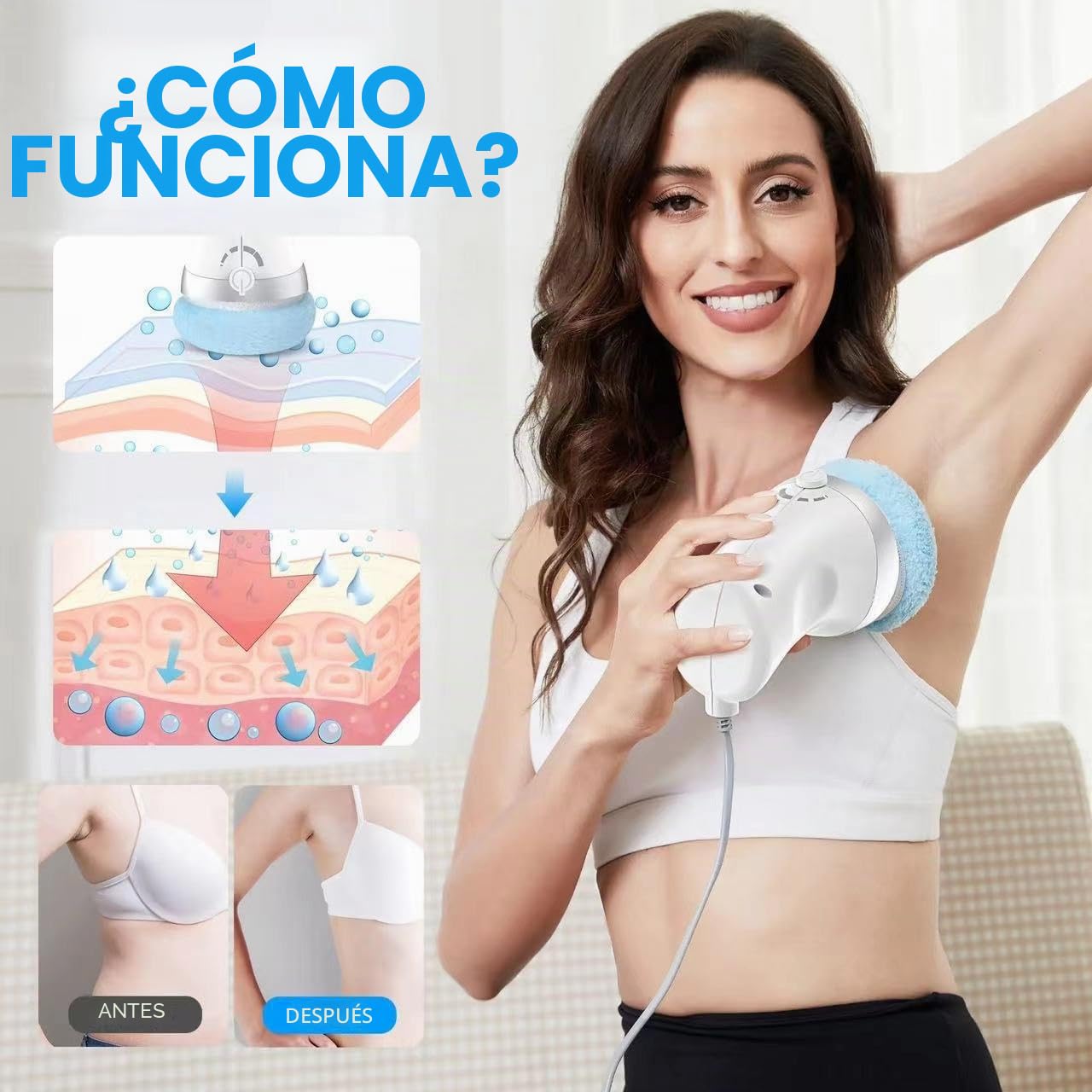 Máquina de esculpir el cuerpo, masajeador de celulitis, removedor de masajeador anticelulítico de mano con 3 almohadillas lavables, alivia la fatiga para cuello, hombros, cintura, abdomen, glúteos