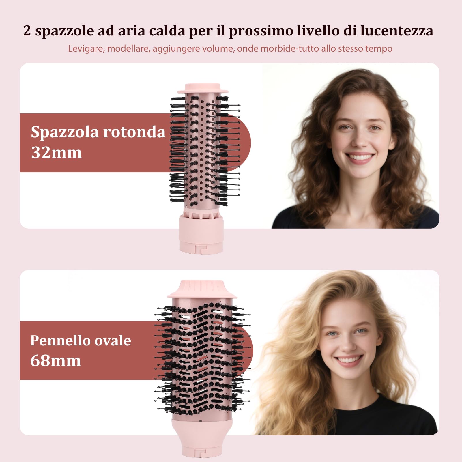 Sonew 6 in 1 Multi Hairstyler, 110.000 giri/min, Styler per Capelli con Ioni e Phon, Arricciacapelli Automatico 32 mm, Spazzola ad Aria Calda 68 mm/32 mm, Spazzola Lisciante