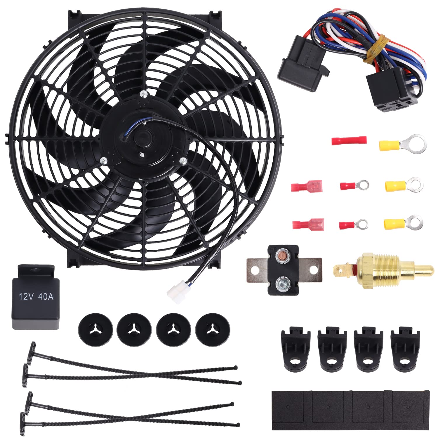 14Inch Universal Electric Cooling Fan, 12V PushPull Reversible