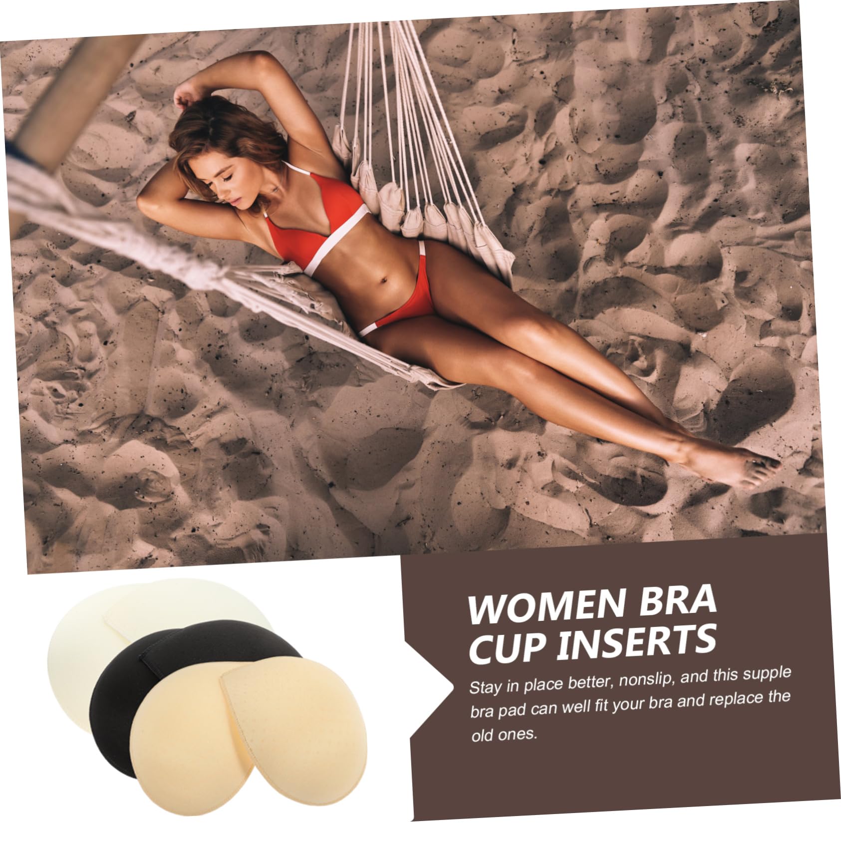 BESPORTBLE Almohadillas Para Sostenes De Inserciones De Tazas Para Bikini Yoga Y Deporte Blanco Negro Y Transpirables Antideslizante Reutilizables