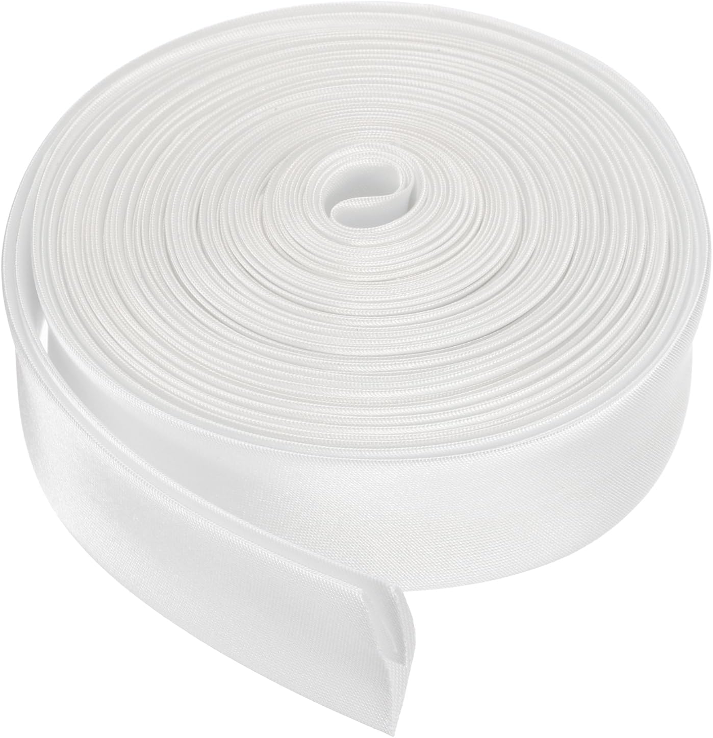 MECCANIXITY Double Fold Bias Tape for Sewing 4/5 Inch x 5.5 Yards Satin Pre-fold Continuous Binding Tape for Seaming Quilting Hemming Binding DIY Crafts, White