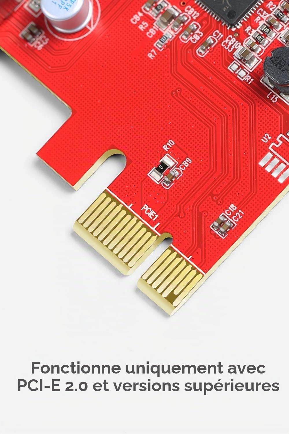 Inateck Carte Contrôleur PCI Express USB 3.0 4 Ports PCI-E vers USB 3.0 avec 4pin vers 2x15pin câble et 15pin vers 2X SATA 15pinY-Cable Compatible Windows XP/Vista/7/8/10