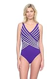 Women’s V-Neck Surplice One Piece Swimsuit with Soft Cups Tummy Control and Back Lining Swim Essentials