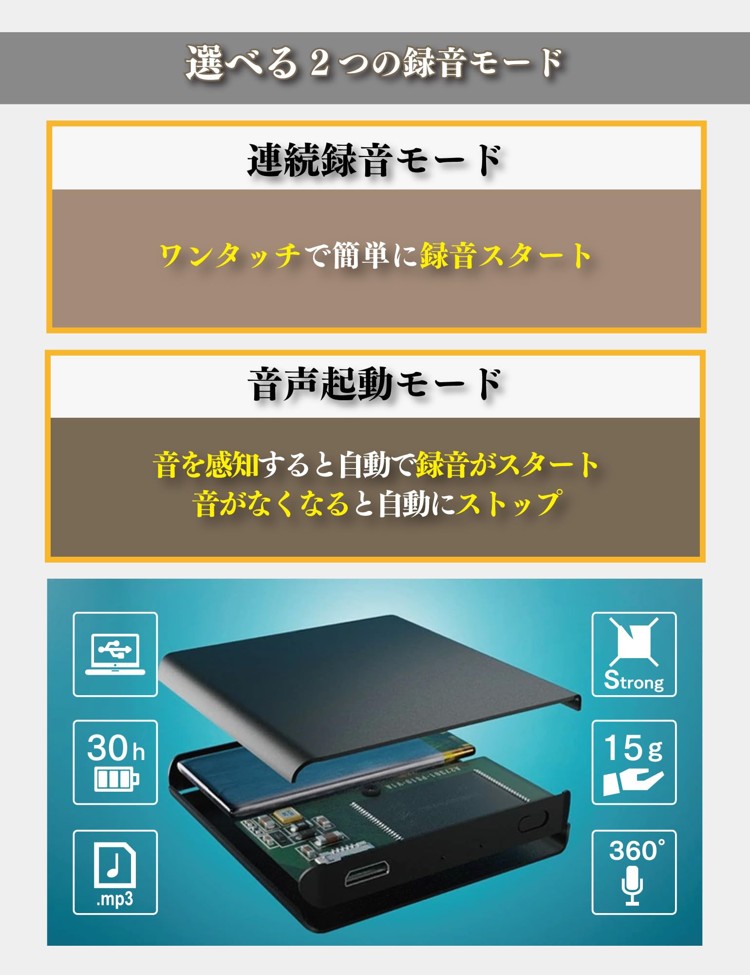 Amazon.co.jp: TileRec 録音機 小型 超薄型 多機能 大容量 小型ボイス 
