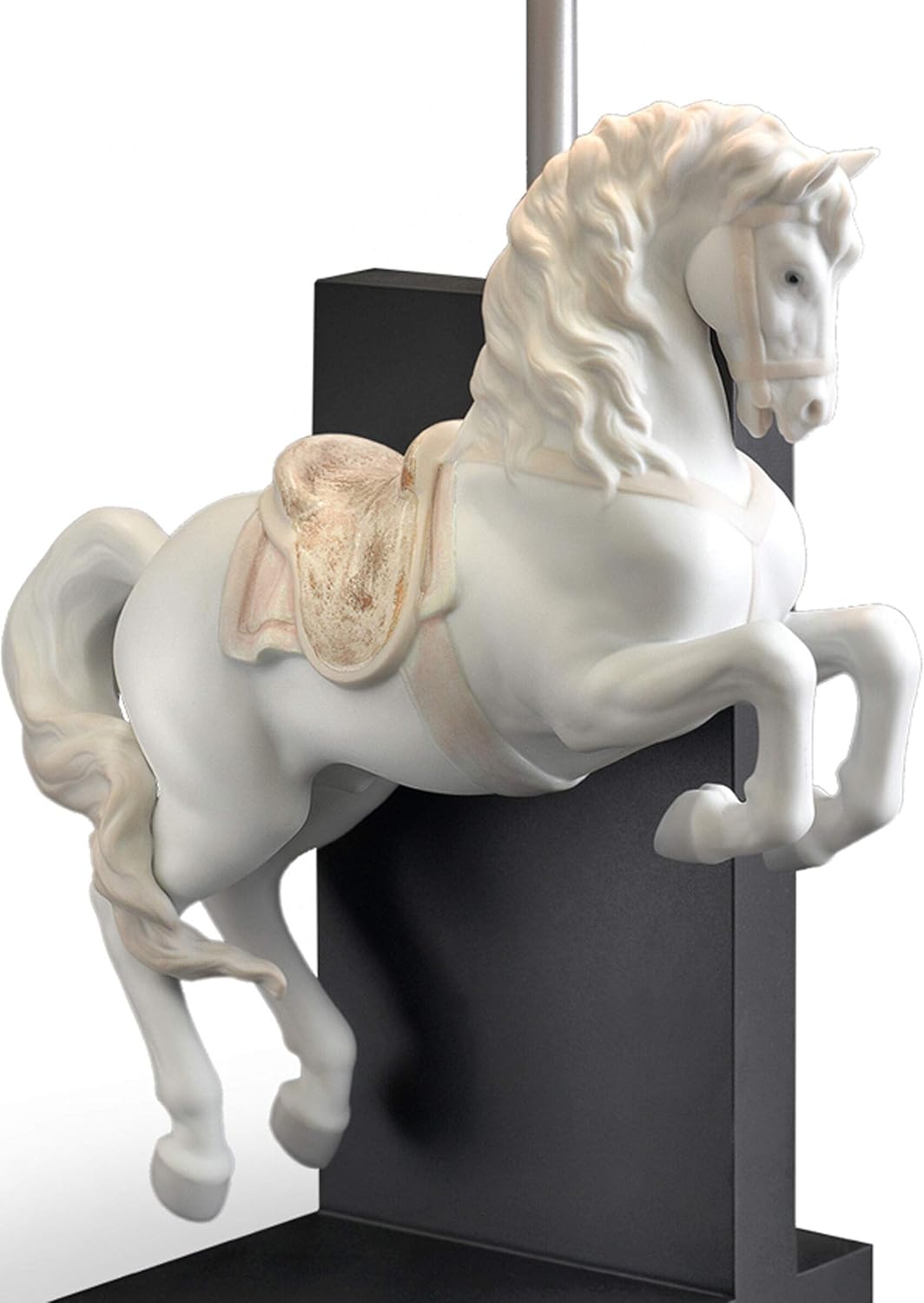 Lladro Horse On Courbette 21 Inch High Table Lamp