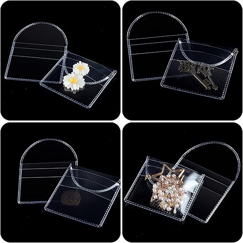 Miniatura 6 de Mimorou 100 fundas de plástico transparente para monedas, de un solo bolsillo, de 2 x 2 pulgadas, fundas de plástico transparente para cortar