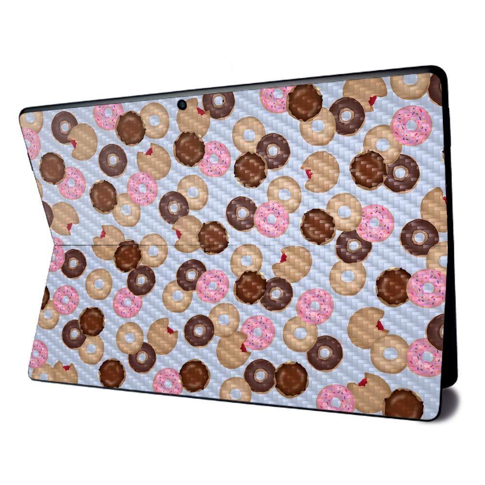 MightySkins Carbon Fiber Skin for Microsoft Surface Pro X - Donut Binge | Textured Carbon Fiber Finish | Easy to Apply, Remove, and Change Styles | Made in The USA