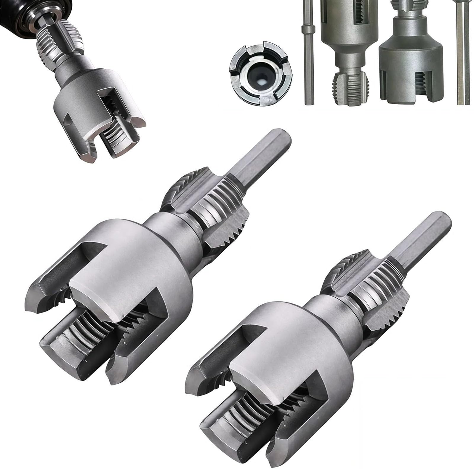 2-teiliger Gewindeschneider Für PPR/PVC-Rohre – Innengewinde & Außengewinde 20mm + 25mm (1/2" + 3/4"), Mit Hebelarm