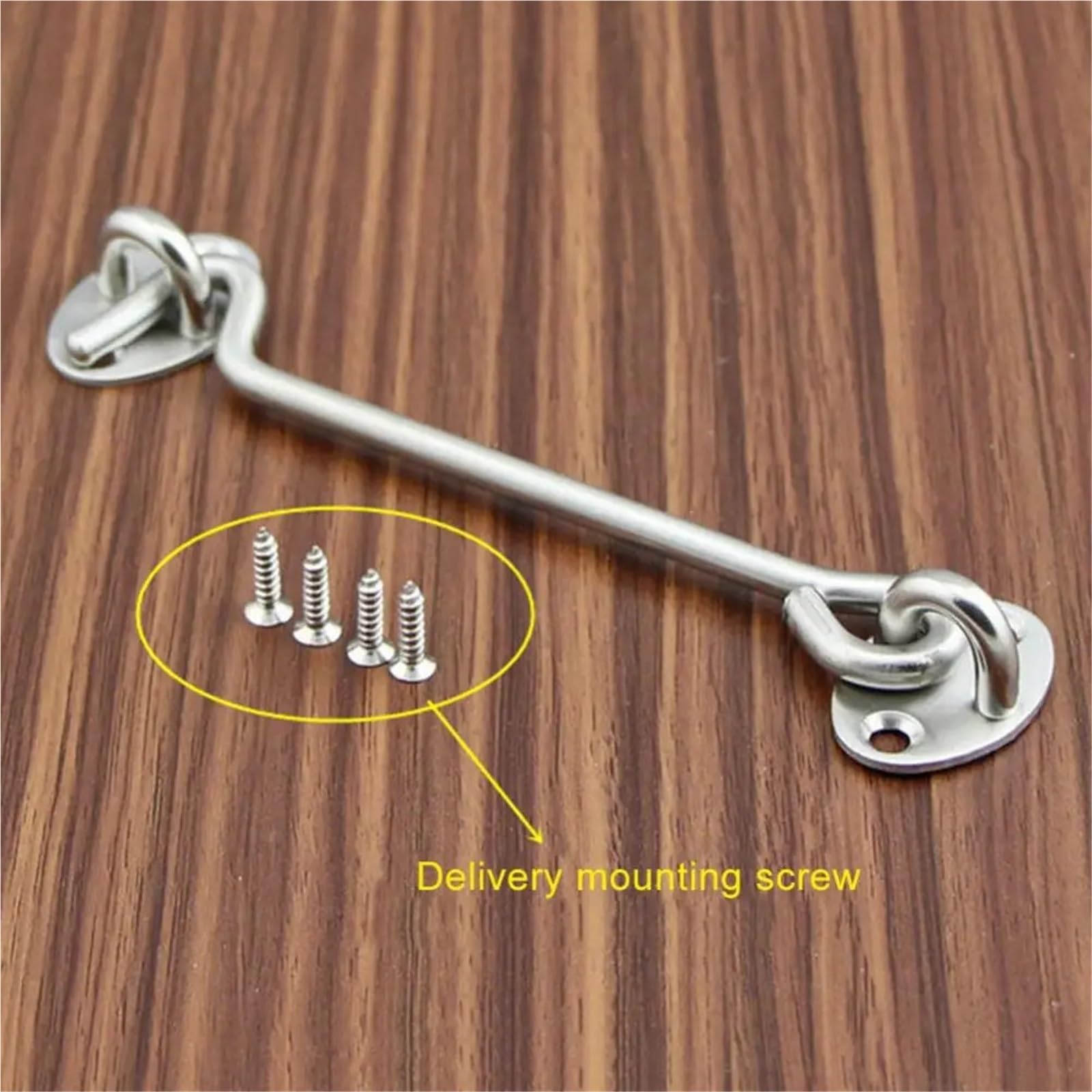Zatrzask z haczykiem i oczkiem, Zestaw zamków z oczkiem ze stali nierdzewnej, 2 sztuki w różnych rozmiarach(3Inch)