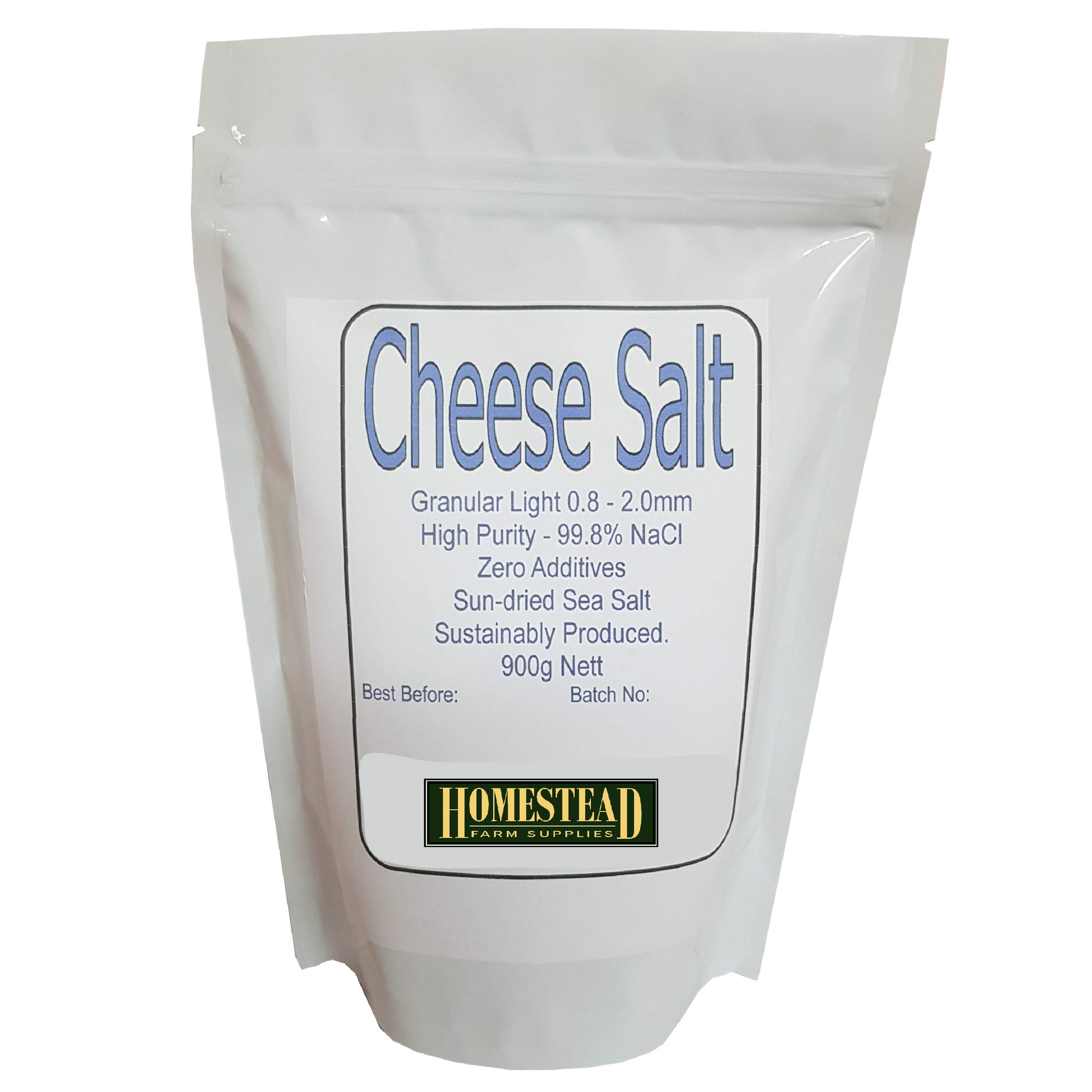 Homestead Cheese Making Salt 900g - SEA Salt Free from ADDITIVES - Make Cheese at Home