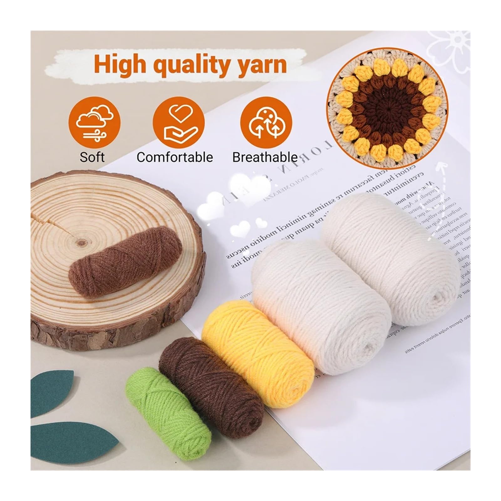 LCKKJHG HäKelset Unfertiges Häkelnadel-Materialpaket-Kit Tutorials Häkel-Starter-Set for DIY-Anfänger(Type 6)