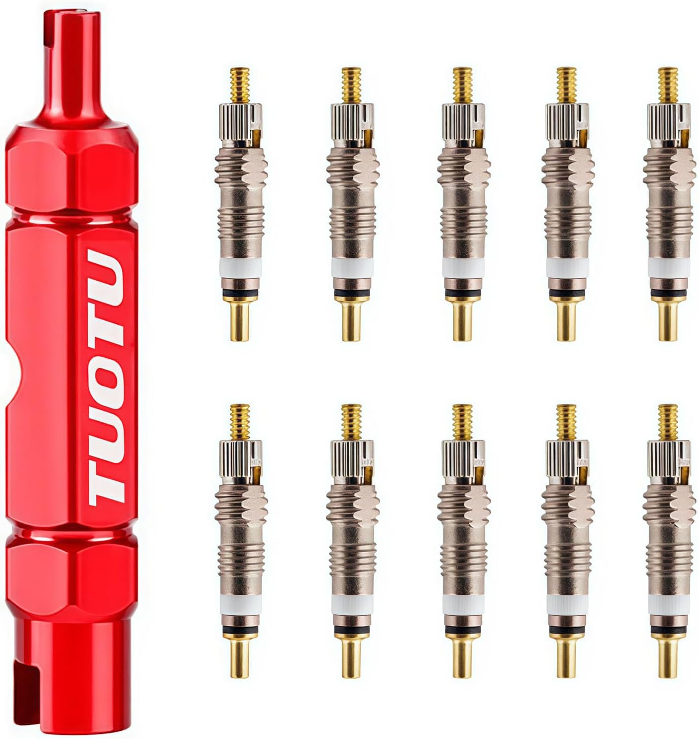Valve Core Remover Tool Kit Bike with Brass Replacement Presta Valve Core