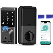 Smart Deadbolt Lock, Keyless Entry Door Lock, Fingerprint, Electronic Touchscreen Keypad, APP Control, Temporary Passcode, Auto Lock, IP54 Waterproof, Easy Install for Front Door