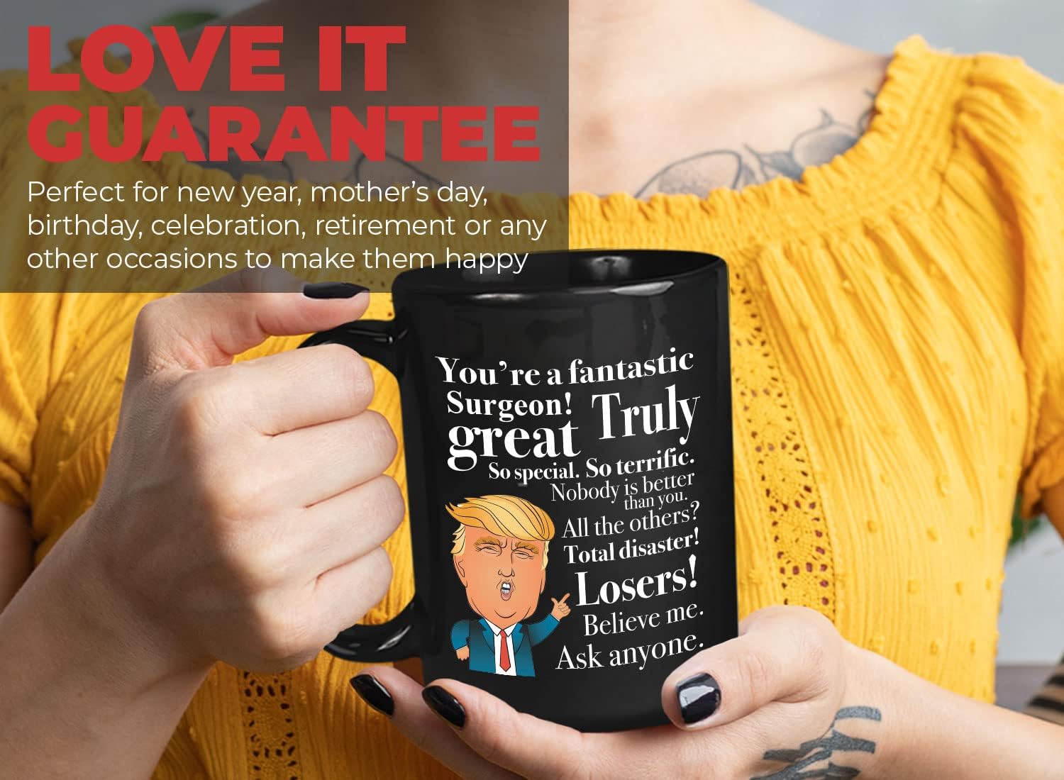 Bubble Hugs Coffee Mug - Funny Tea Mug for Surgeon Doctor Nurse Students Graduation Hospital 15oz Black