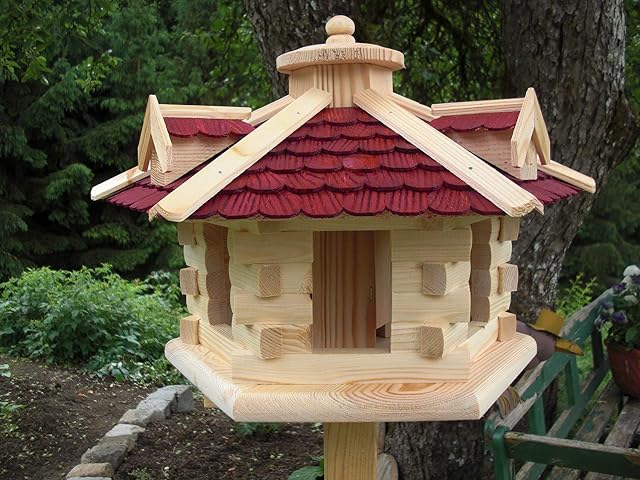 Casa de pájaros pájaro Casas (V32) Comedero de Gaube Rojo de pajarera grande de madera de DHL de carpintero…