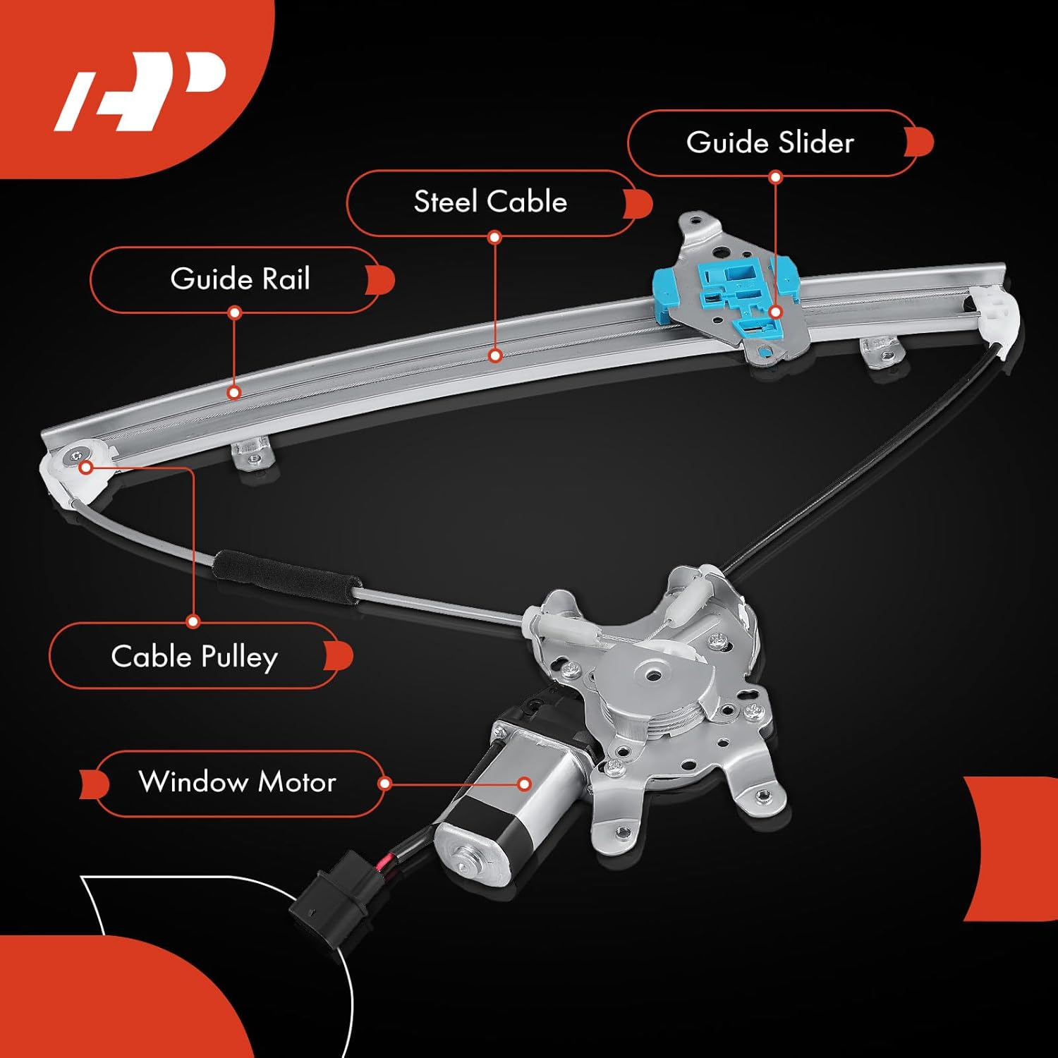 A-Premium Power Window Regulator with Motor Compatible with Mitsubishi Outlander 2003-2006 Front Driver Side