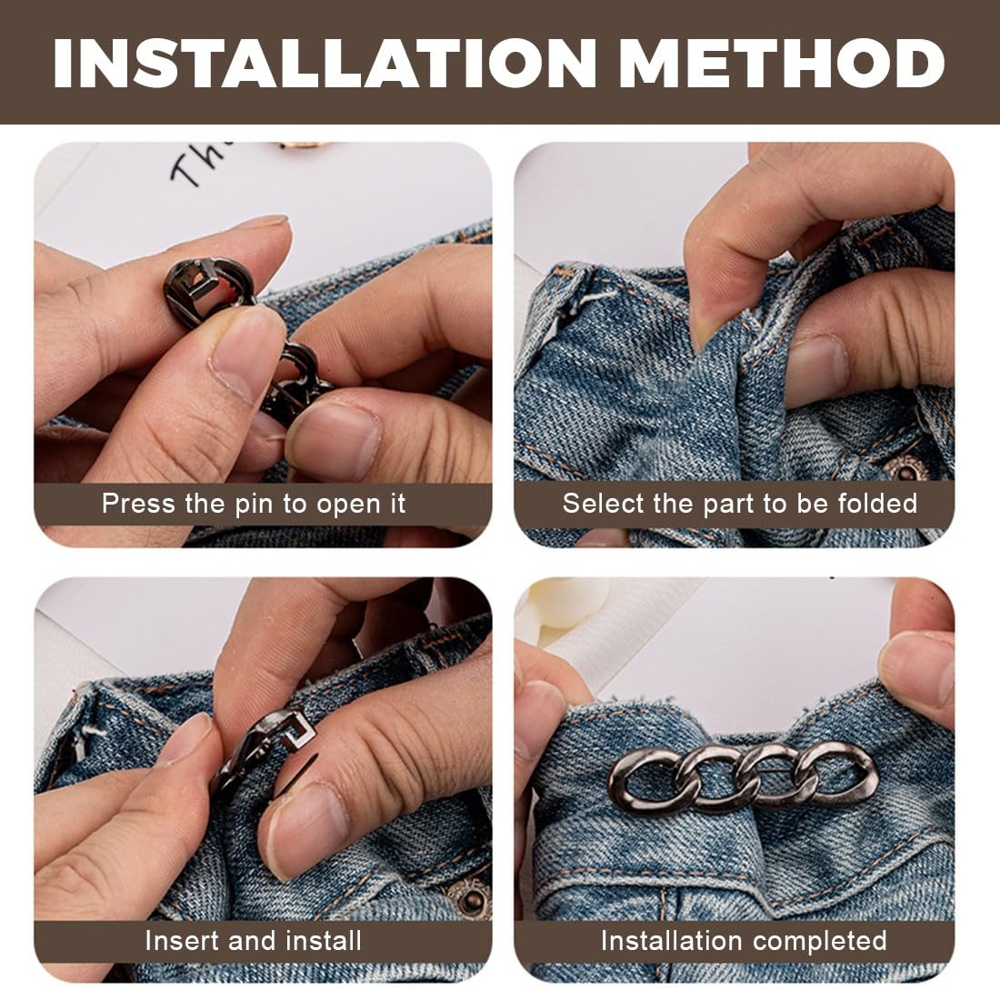 4 Paia Clip A Stella Per Jeans – In Lega, Oro/argento/bronzo/grigio, Per Regolare La Vita Senza Cucire