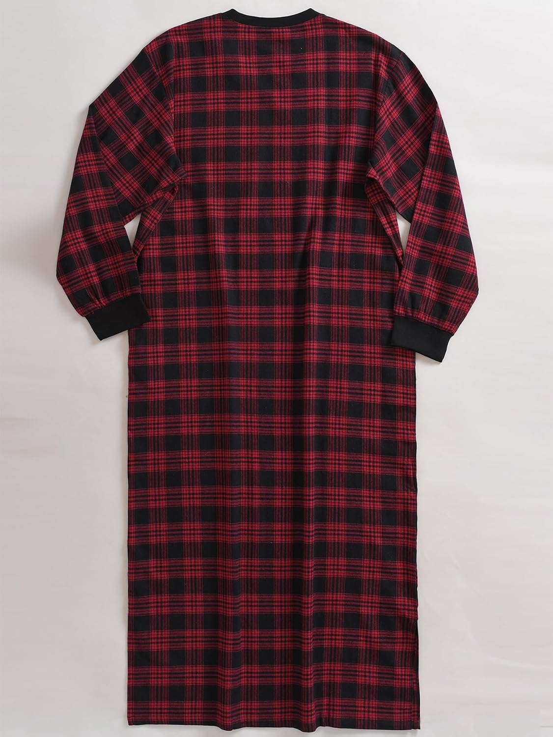 Men's Long Flannel Nightshirt Full Length Cotton Nightgown