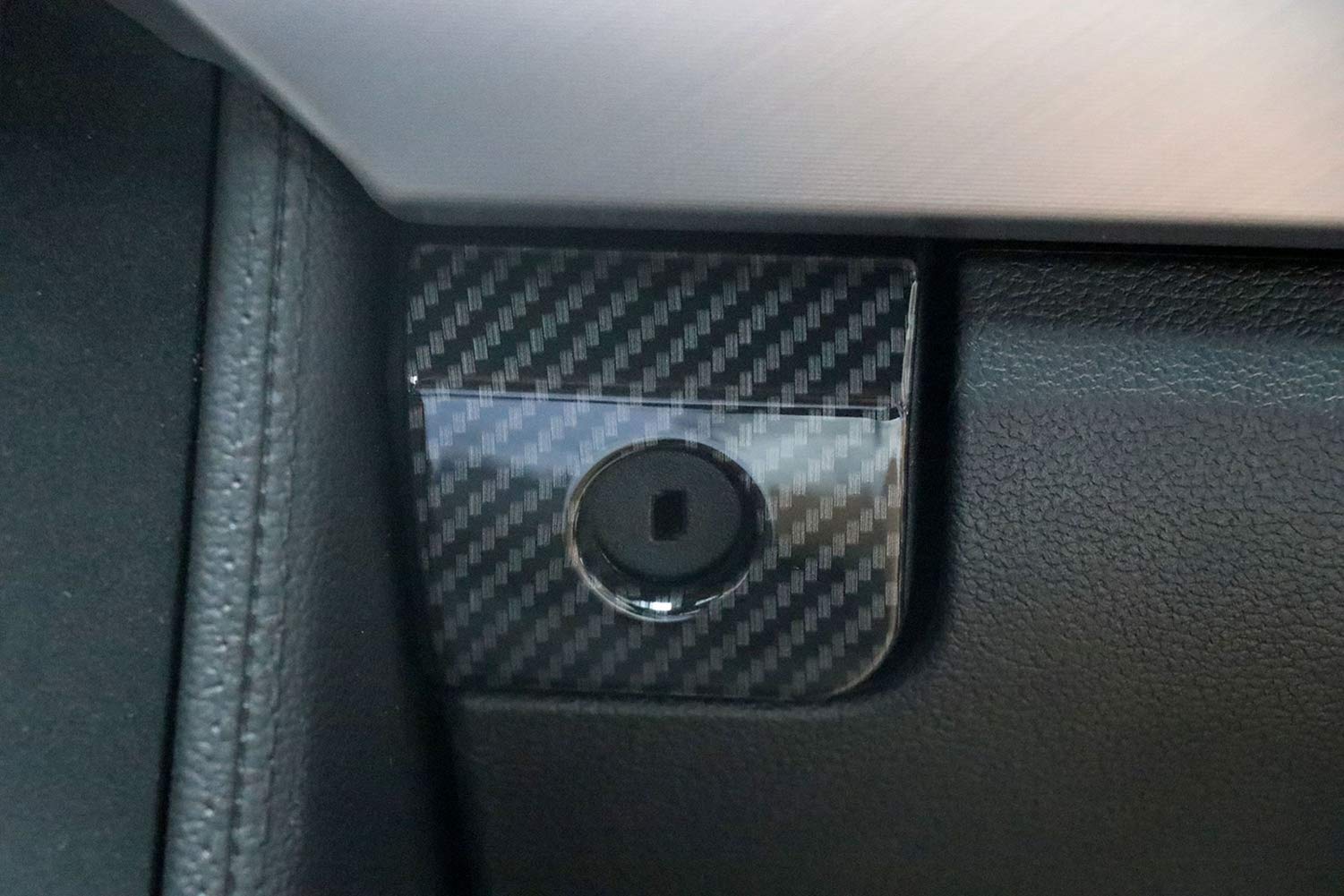 ABS Carbon Fiber Style Car Co-pilot storage box switch trim for ford mustang 2015 2016 2017 2018 2019