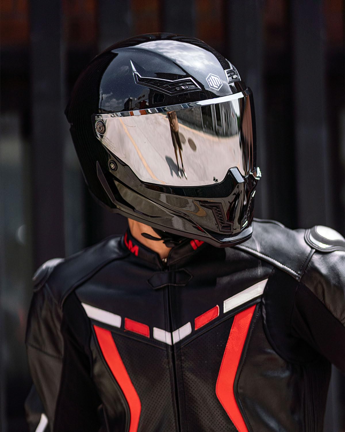 ILM Motorradhelm Integralhelm Herren Damen für Erwachsene Full Face DOT ECE Dual Visor Street Racing Helm mit Pinlock Modell MF509