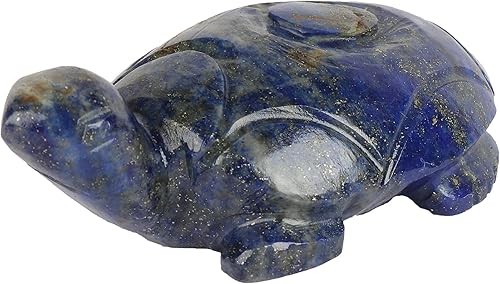Miniatura 3 de GEMHUB Estatua de tortuga tallada a mano con piedras preciosas de lapislázuli de 278.00 quilates, Gema, Lapislázuli natural