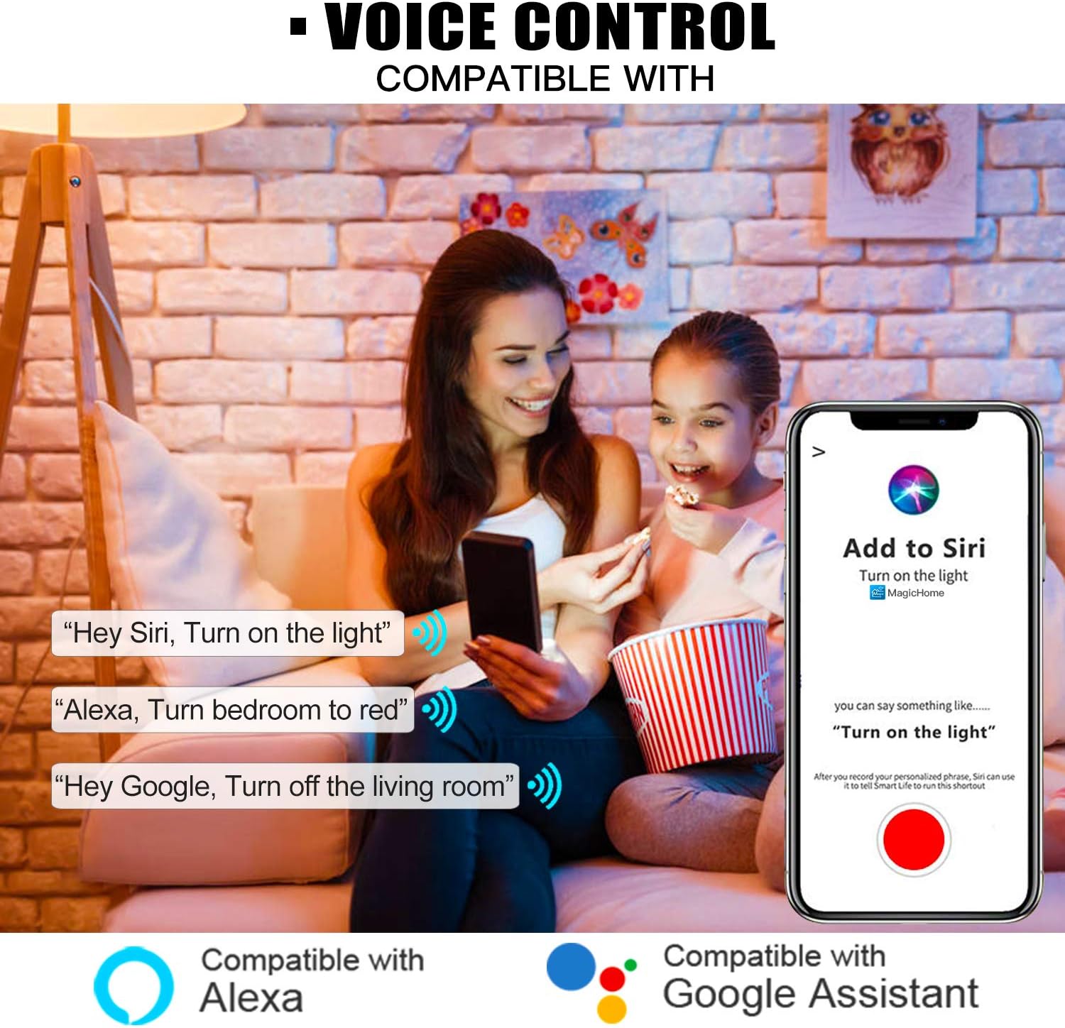 Alexa Compatible Smart Light Bulb Multicolor & Dimmable White, Vanance 9W (80w Equivalent) A19 WiFi Bluetooth 2 in 1 Smart LED Bulb with Remote, Works with Alexa Google Home SmartThings (2Pack)