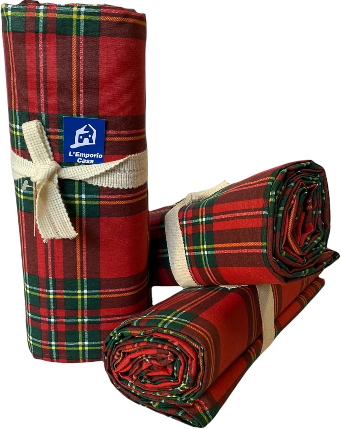 Drap de lit housse canapé tartan coton Panama tissu italien 360 x 280
