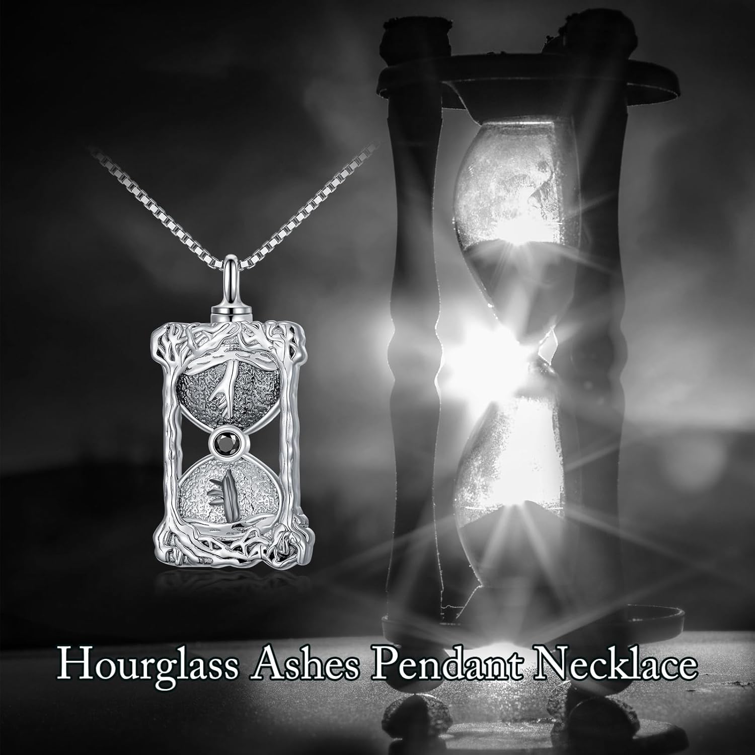 Hourglass Urn Necklace for Ashes 925 Sterling Silver Time Memory Hourglass Ashes Keepsake Pendant Cremation Jewelry Memorial Gifts for A Loss of Loved Ones - Image 6