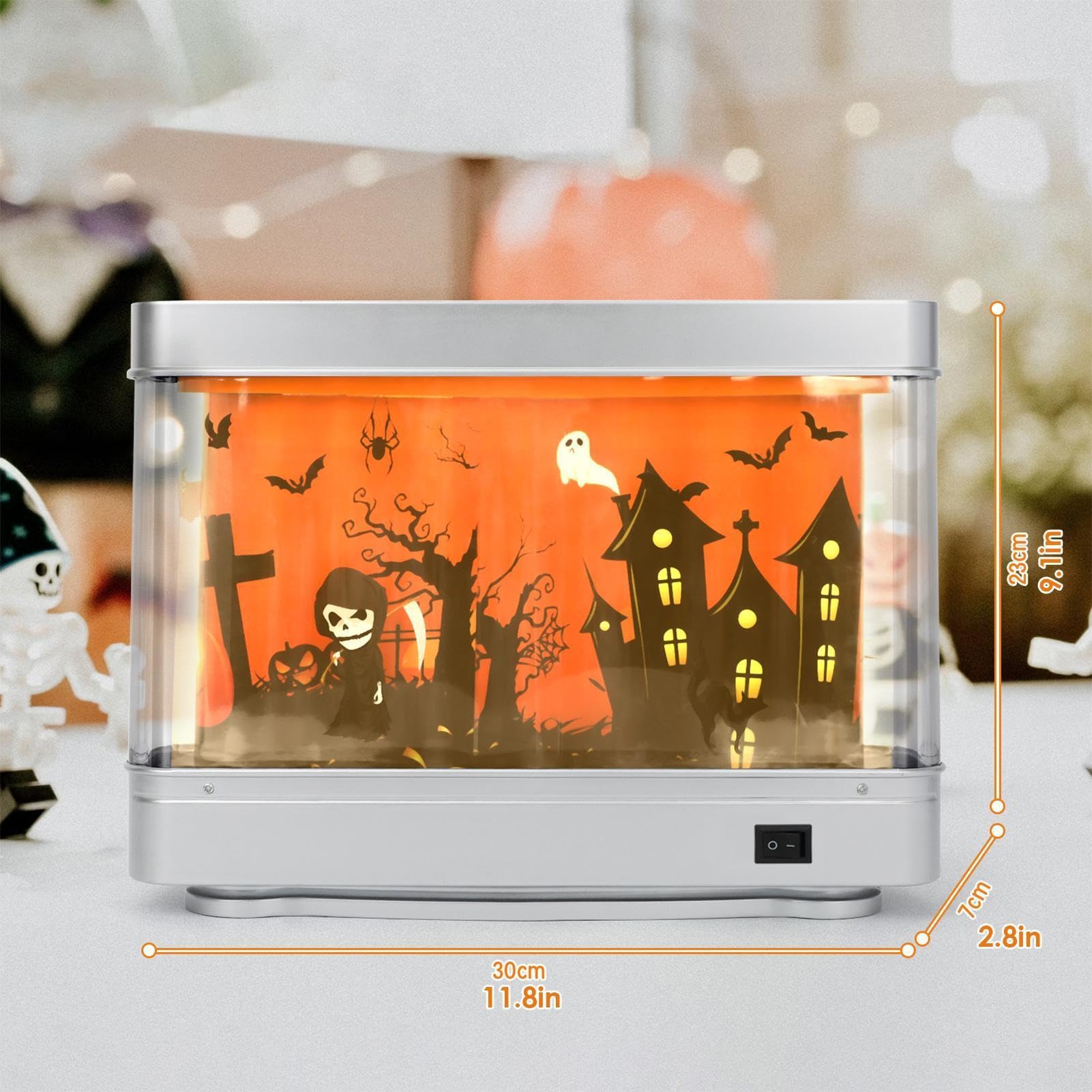 Decorazione per acquario finto a LED, per Halloween, illuminazione a LED