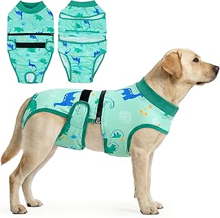QBLEEV Dog Diapers with Suspenders, Escape Proof Full Body Dog Onesie for Male Female Dogs, Reusable Washable Period Pants for Heat Cycle & Incontinence, Adjustable Pet Panties with Tail Hole Stay On