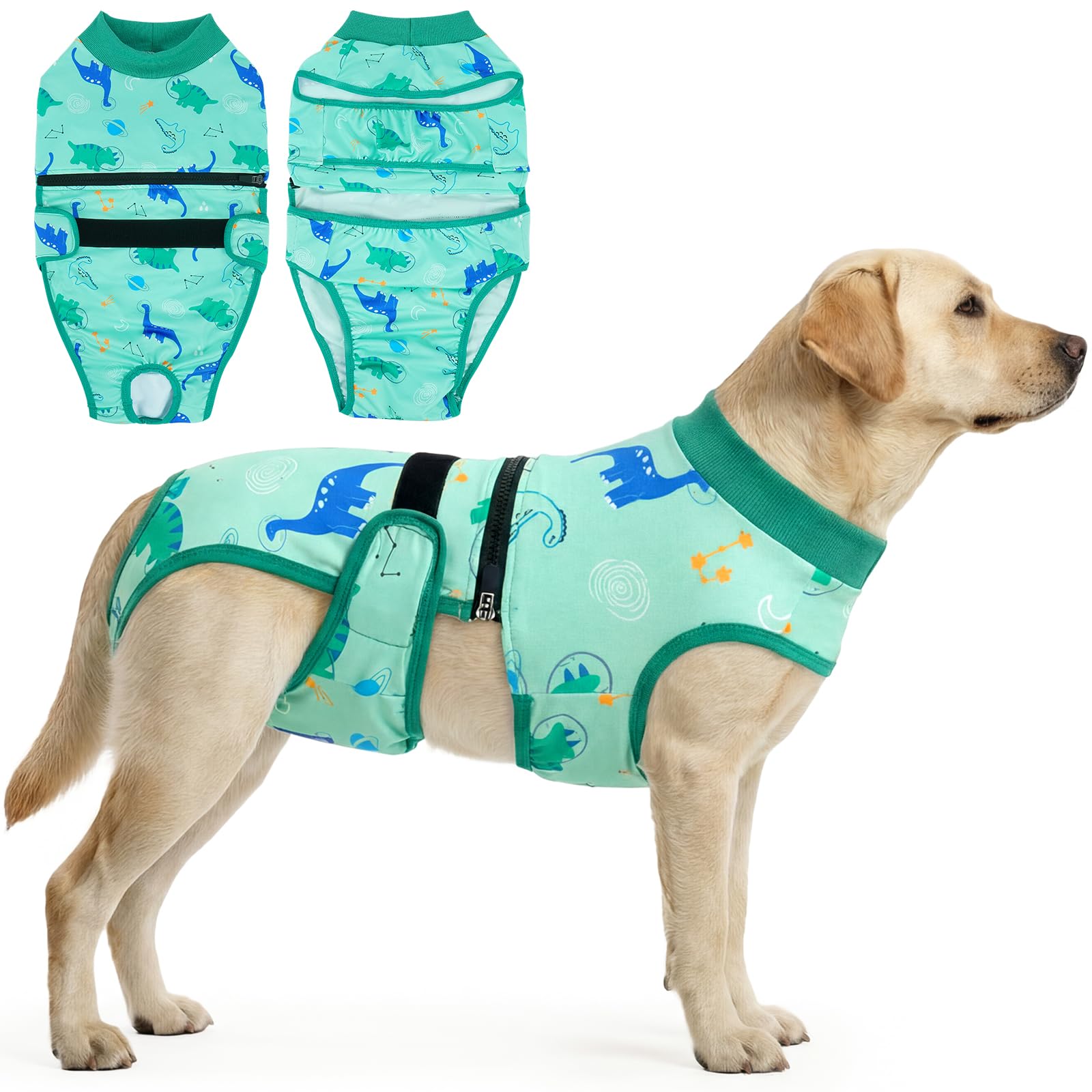 Dog Diapers with Suspenders, Escape Proof Full Body Dog Onesie Suit