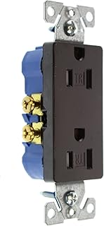 Hubbell RRD15STRZ Duplex Decorator Receptacle Outlet, TR, 15-Amp, 120-Volt, Brown