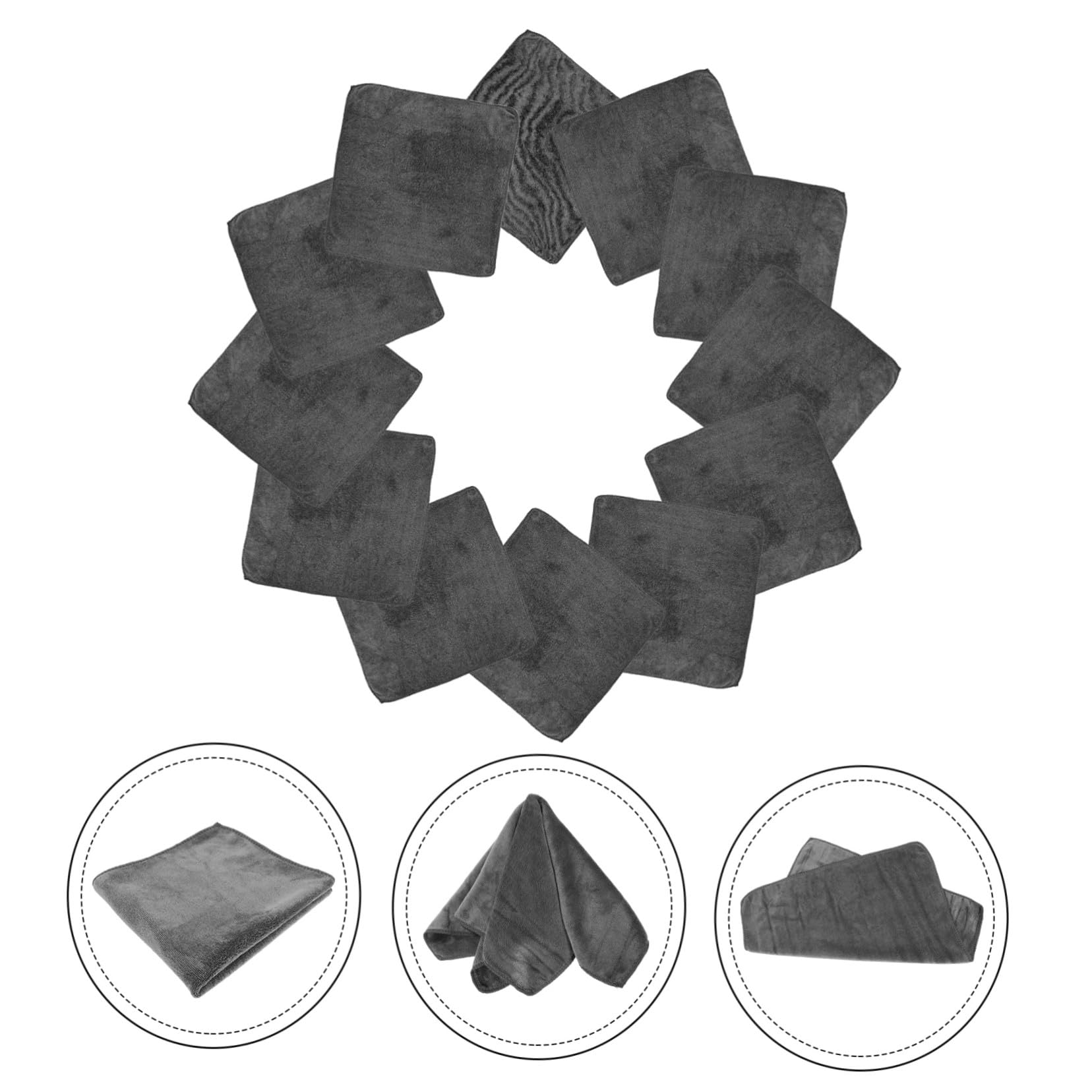 Paños de Microfibra Absorbentes para Limpieza de Coche y Hogar, 12 Unidades Reutilizables, sin Dañar la Pintura, Ideales para Uso Diario