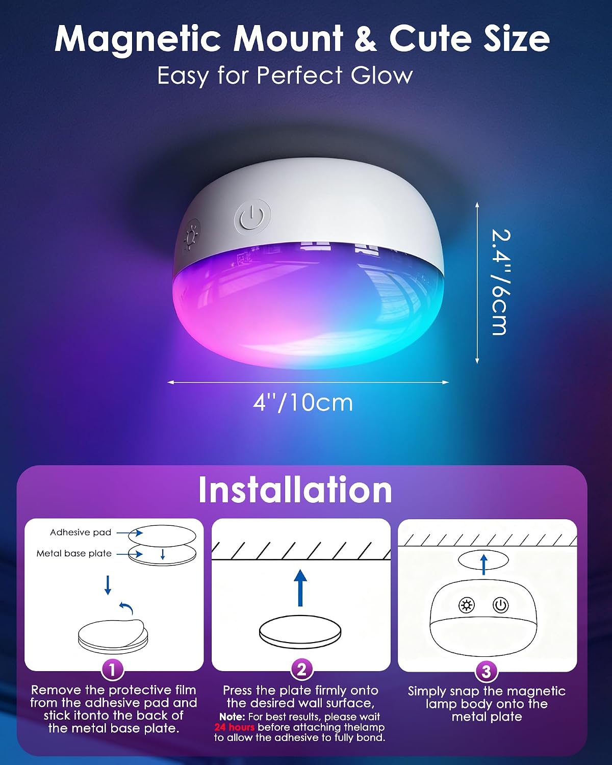 LYTARA Rechargeable Shower Light, 4″ Round, 300LM Bright, 4000mAh Waterproof Shower Lamp with Remote, 15 RGB Colors & 3 CCT White, Dimmable Cordless LED Bathroom Light, Magnetic Mount Mood Lighting 5 71fodSyPBVL. AC SL1500