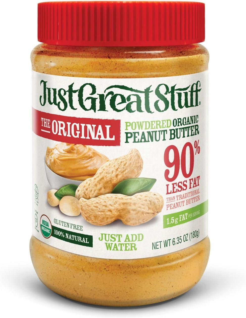 Betty Lou's Just Great Powdered Peanut Butter, 6.35-Ounce Jar, 2 Pack