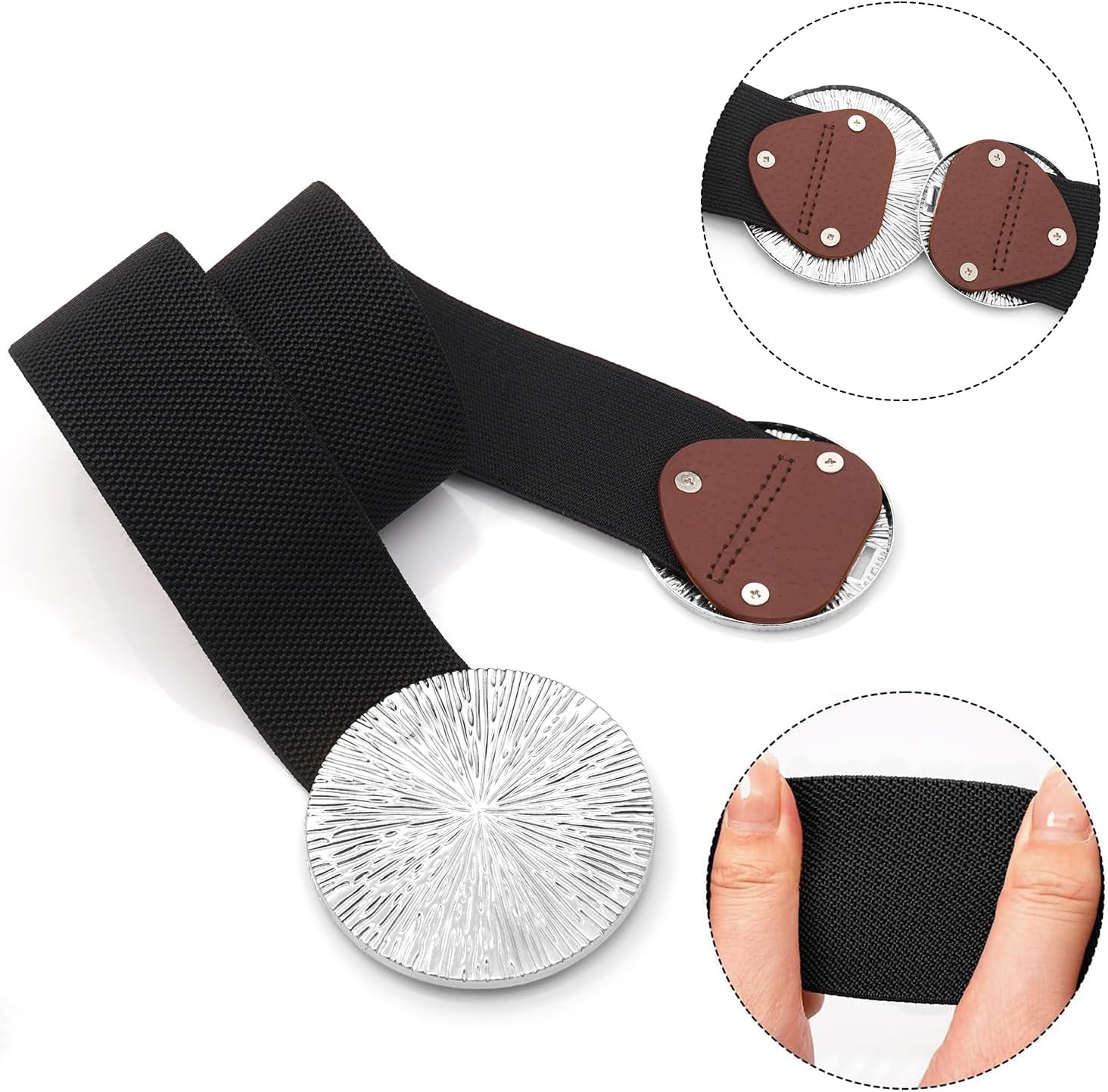 Women Wide Stretchy Waist Belts Elastic Cinch Belt for Dresses - Image 6