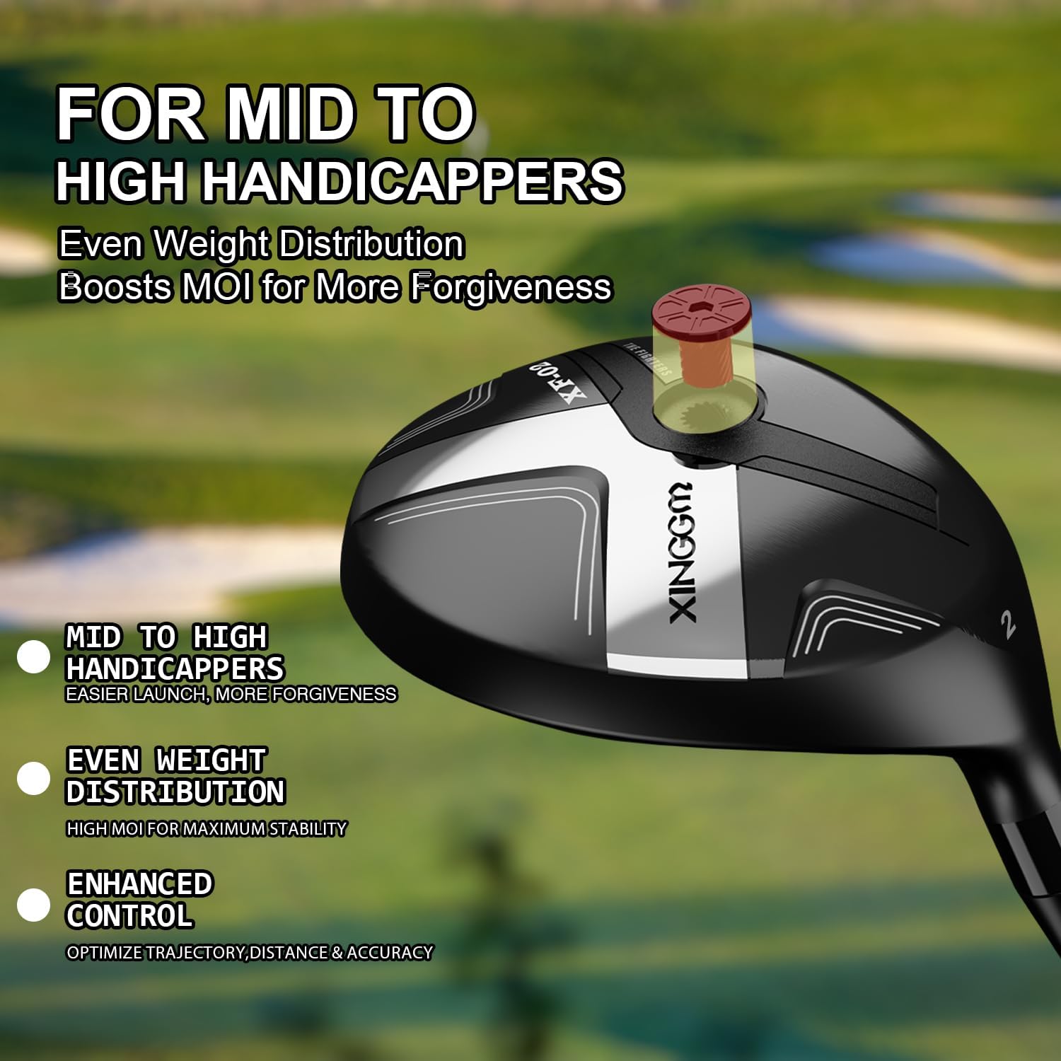 Hybrid Golf Clubs for Men,Premium Rescue 2,3,4,5,6,7,8,9,P Hybrid Golf Club & Utility Golf Clubs Easier Green Approaches and Precise Landing Control