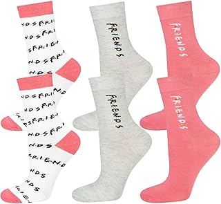 Warner Bros Friends Calcetines Mujer Divertidos Medias Altos Originales Algodon Socks Invierno 35-40 3 Pares