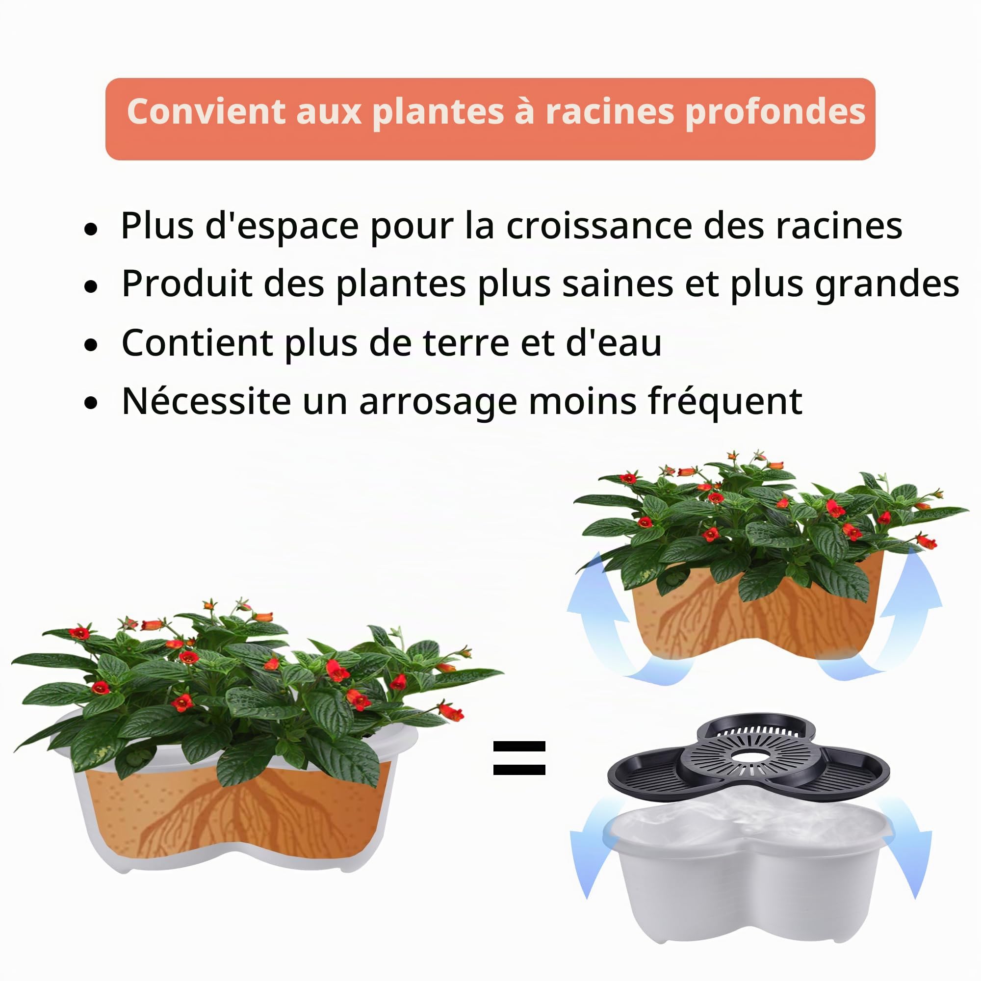 VECELO Jardinière Verticale à 5 Niveaux et à roulettes, Pots de Fleurs empilables, arrosage Autonome, pour Fraises, Herbes aromatiques, Fleurs, légumes, Blanc