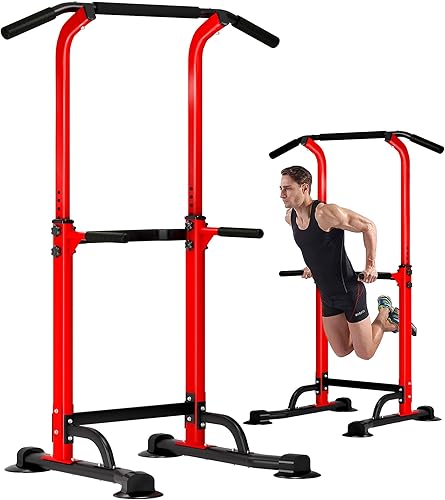 Barra de dominadas y estación de inmersión, soporte de inmersión de altura ajustable, estación de entrenamiento de fitness, máquina de entrenamiento