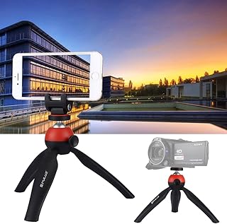 Liangjing AW Bolsillo Mini trípode del Montaje de 360 ​​Grados con la Cabeza y del teléfono de la Bola de la Abrazadera for Smartphones (Azul) (Color : Red)
