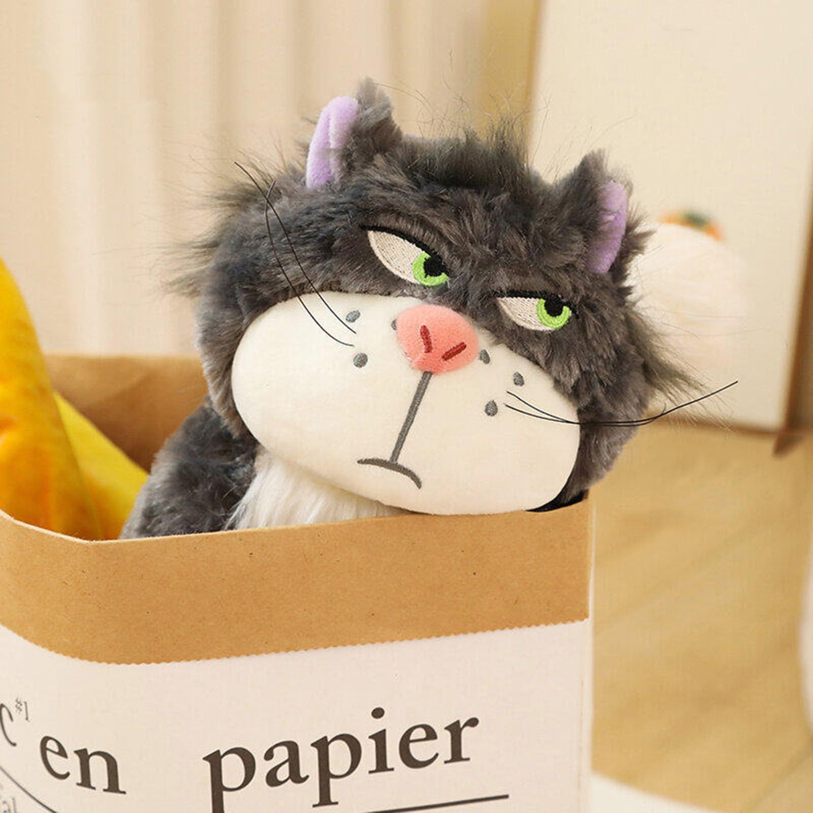 ARMAAN Juguetes de Peluche de Gato Lucifer de Cenicienta, 15-65 cm, Lindo Gato de Peluche, muñeco de Peluche para niñas, Princesas, Peluches Kawaii, Regalo para San Valentín, Navidad,Grey-65cm
