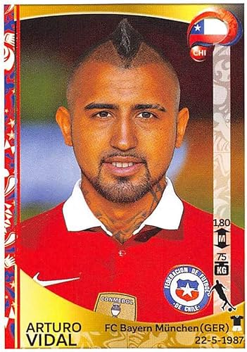 2016 Panini Copa America Centenario Soccer Sticker 339 Arturo Vidal 2 Inch wide X 3 inch tall album sticker