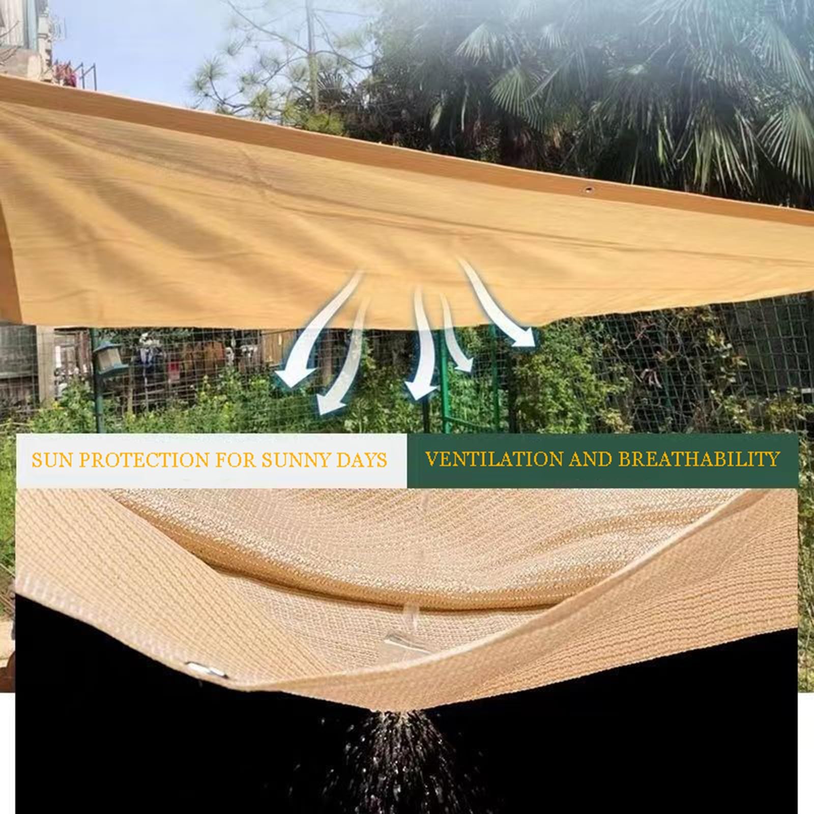 LYGSWDB Copertura per Vela da Esterno Regolabile con Blocco UV a Forma di U con Kit di Fissaggio da Sole Retrattile con filtraggio della Luce Traspirante 1,1 MX 4 m (3,6 Piedi x 13,12 Piedi)